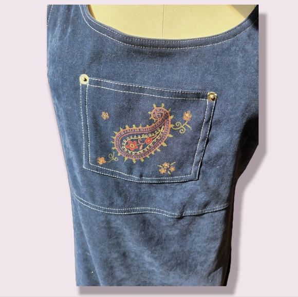 Vintage- 90s Maxi Overall Dress- Size M - Picture 4 of 6